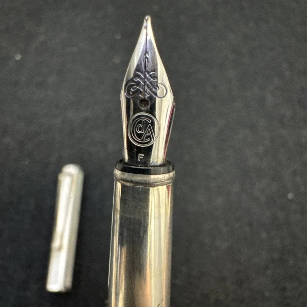 CARAN d'ACHE Fountain pen Ecridor Retro Silver Rhodium Plated, F Nib Vintage
